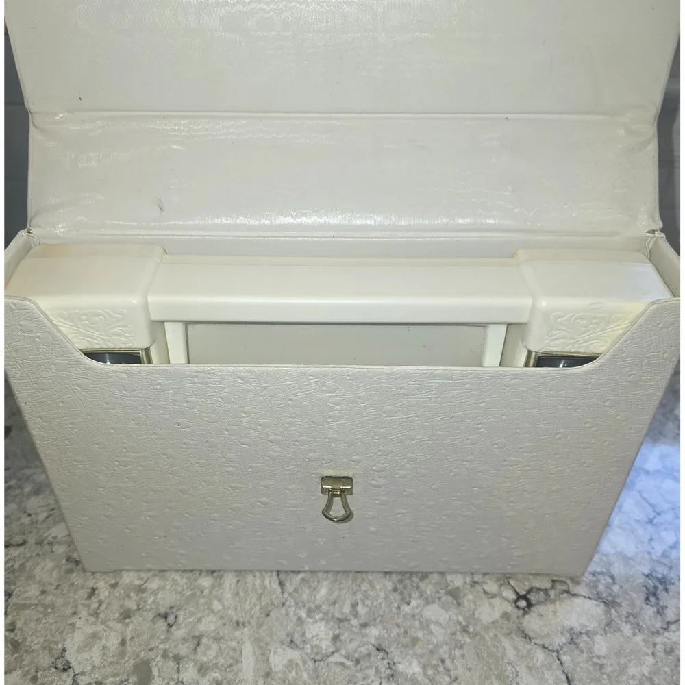 Vintage JetSet Portable Lighted Makeup Mirror with Travel Case Vanity Swivel